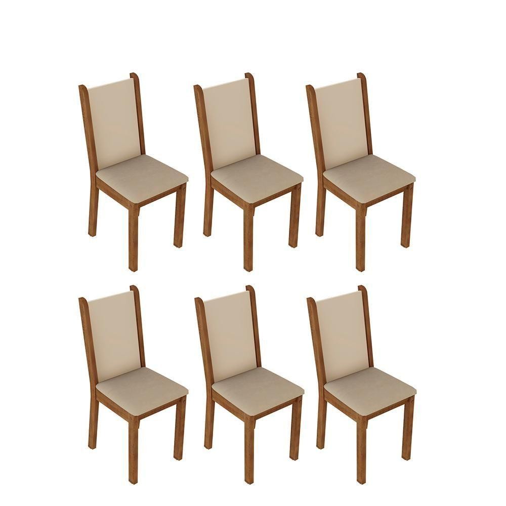 Kit 6 Cadeiras Rustic Crema Pérola Madesa 4291 Kit 6 Cadeiras Rustic Crema Pérola Madesa 4291 - Oferta na Shopee