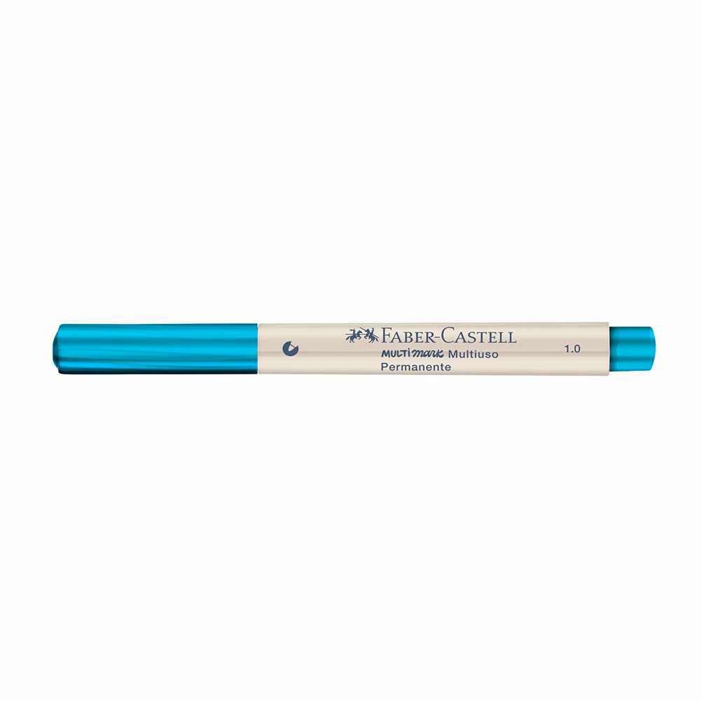 Pincel marcador multisuperfícies Multimark 1.0mm Azul Metálico MM/10AZM813ZF Faber-Castell - Oferta na Shopee
