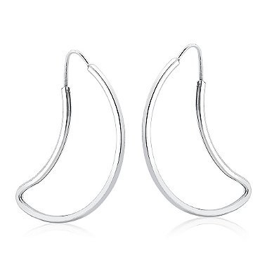 Argola Feminina de Prata 925 Lua Vazada 34mm - Oferta na Shopee
