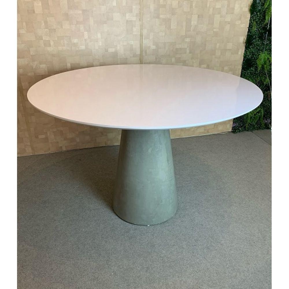 Mesa De Jantar Cone Cimento Queimado 100 Cm Tampo Branco Mesa De Jantar Cone Cimento Queimado 100 Cm Tampo Branco - Oferta na Shopee