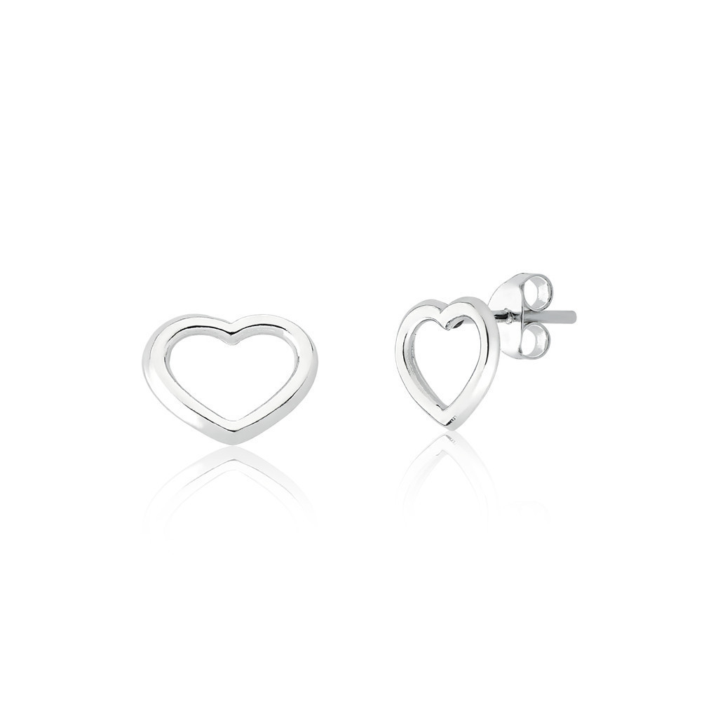 Brincos prata 925 coração liso vazado - prata legitima 8mm x 10mm - Oferta na Shopee