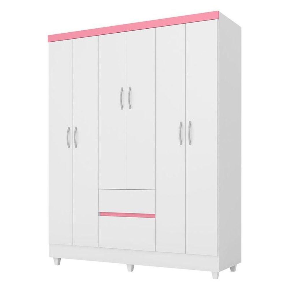 Guarda Roupa Infantil Flash 2 Branco Rosa Flex - Demóbile Guarda Roupa Infantil Flash 2 Branco Rosa Flex - Demóbile - Oferta na Shopee