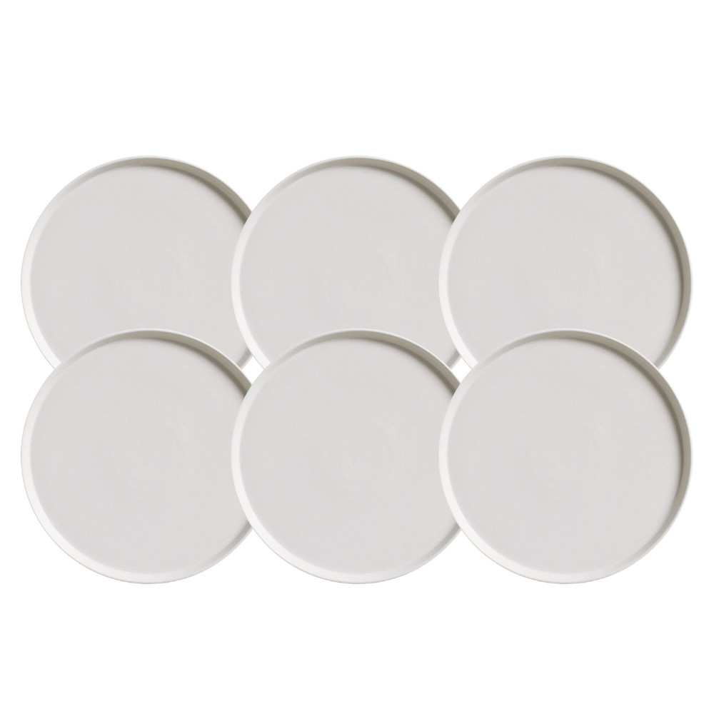 Jogo De Pratos Sobremesa 21,5cm Kit 6 Peças Neo Vit Stoneware Cerâmica Porto Brasil Rustico Jogo De Pratos Sobremesa 21