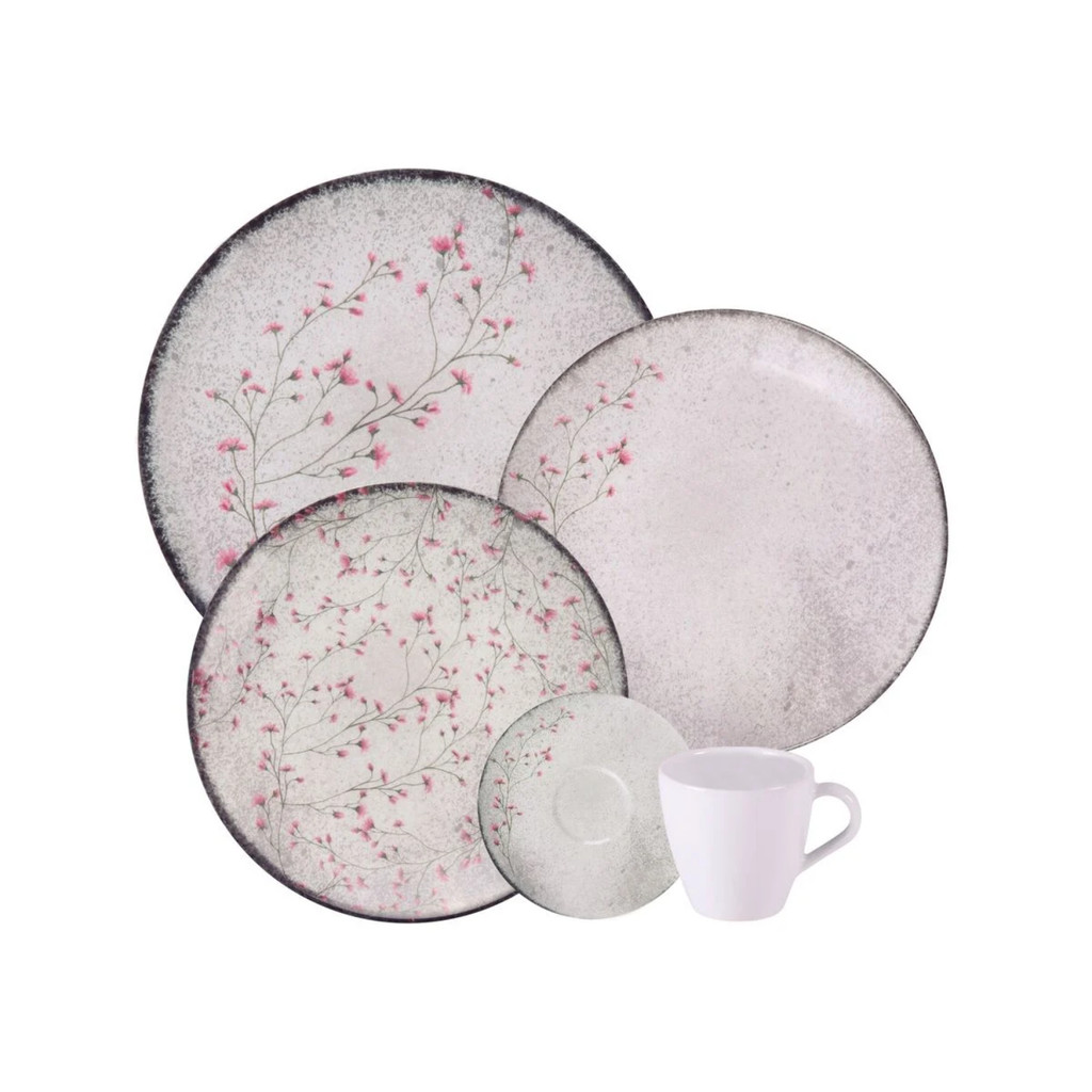 Aparelho Jogo De Jantar Chá Pratos Porcelana Completo 20 Peças Floralis Tramontina - Oferta na Shopee