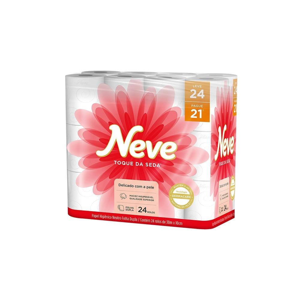 Papel Higiênico Neve Toque de Seda Folha Dupla Leve 24 Pague 21 - Oferta na Shopee