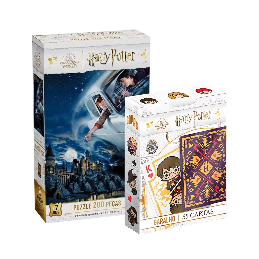 Kit Harry Potter Quebra-Cabeça 200 Peças + Baralho Copag Ilustrado Colecionável Jogo Puzzle Hogwarts Kit Harry Potter Quebra-Cabeça 200 Peças + Baralho Copag Ilustrado Colecionável Jogo Puzzle Hogwarts - Oferta na Shopee