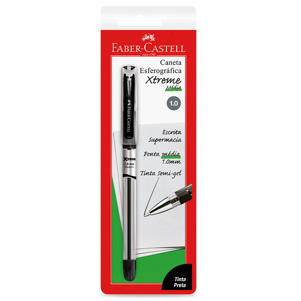 Caneta esferográfica 1.0 Xtreme Preta SM/XT10PR.N com 1 unidade Faber-Castell Caneta esferográfica 1.0 Xtreme Preta SM/XT10PR.N com 1 unidade Faber-Castell - Oferta na Shopee