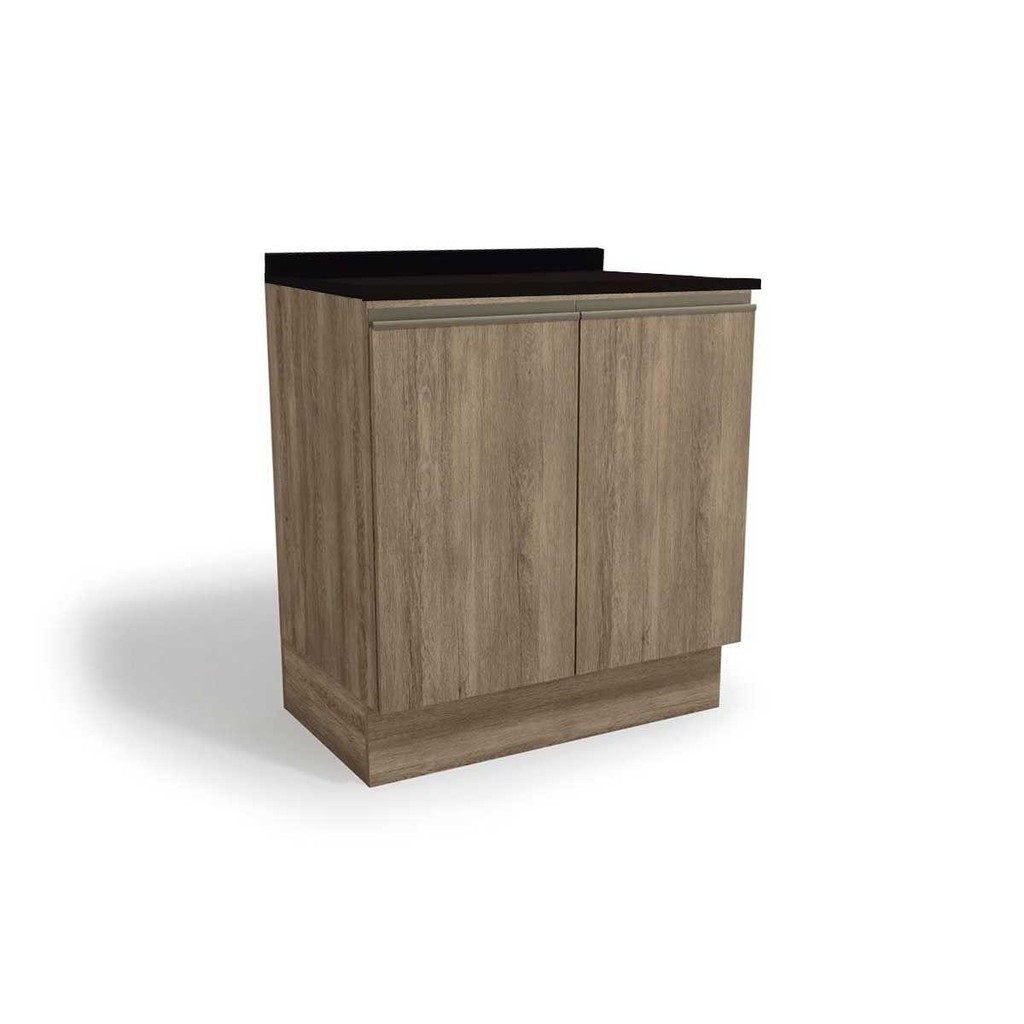 Balcão de Cozinha Maxxi G744 2 Portas c/Tampo 80cm Nogal/Preto - Kappesberg Balcão de Cozinha Maxxi G744 2 Portas c/Tampo 80cm Nogal/Preto - Kappesberg - Oferta na Shopee