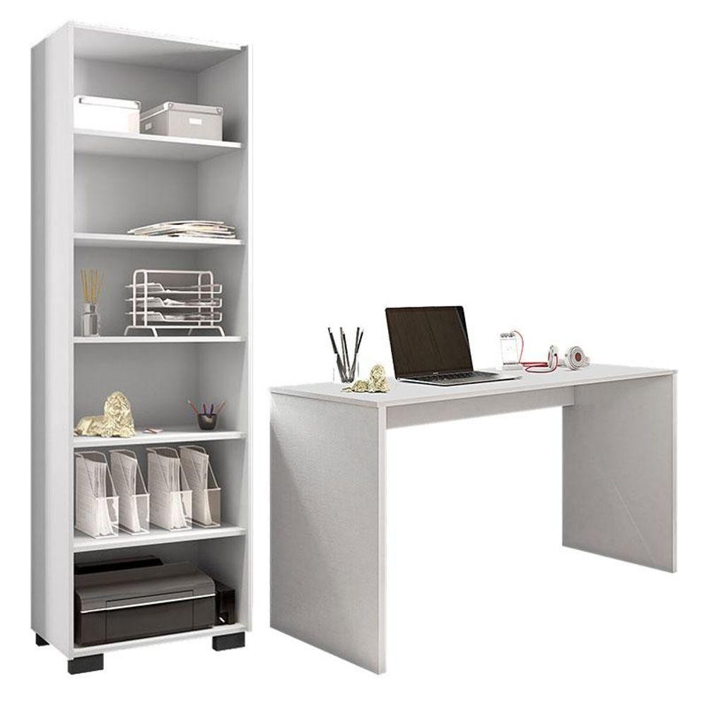 Mesa Para Computador Gávea E Livreiro Office Branco Trama - Móveis Leão Mesa Para Computador Gávea E Livreiro Office Branco Trama - Móveis Leão - Oferta na Shopee