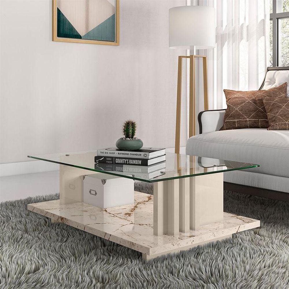 Mesa De Centro Frizz Calacata Off White - Madetec Mesa De Centro Frizz Calacata Off White - Madetec - Oferta na Shopee