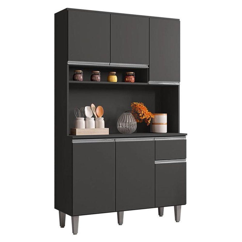 Armário Para Cozinha Kit Márcia Cinza Fosco - Ajl Armário Para Cozinha Kit Márcia Cinza Fosco - Ajl - Oferta na Shopee