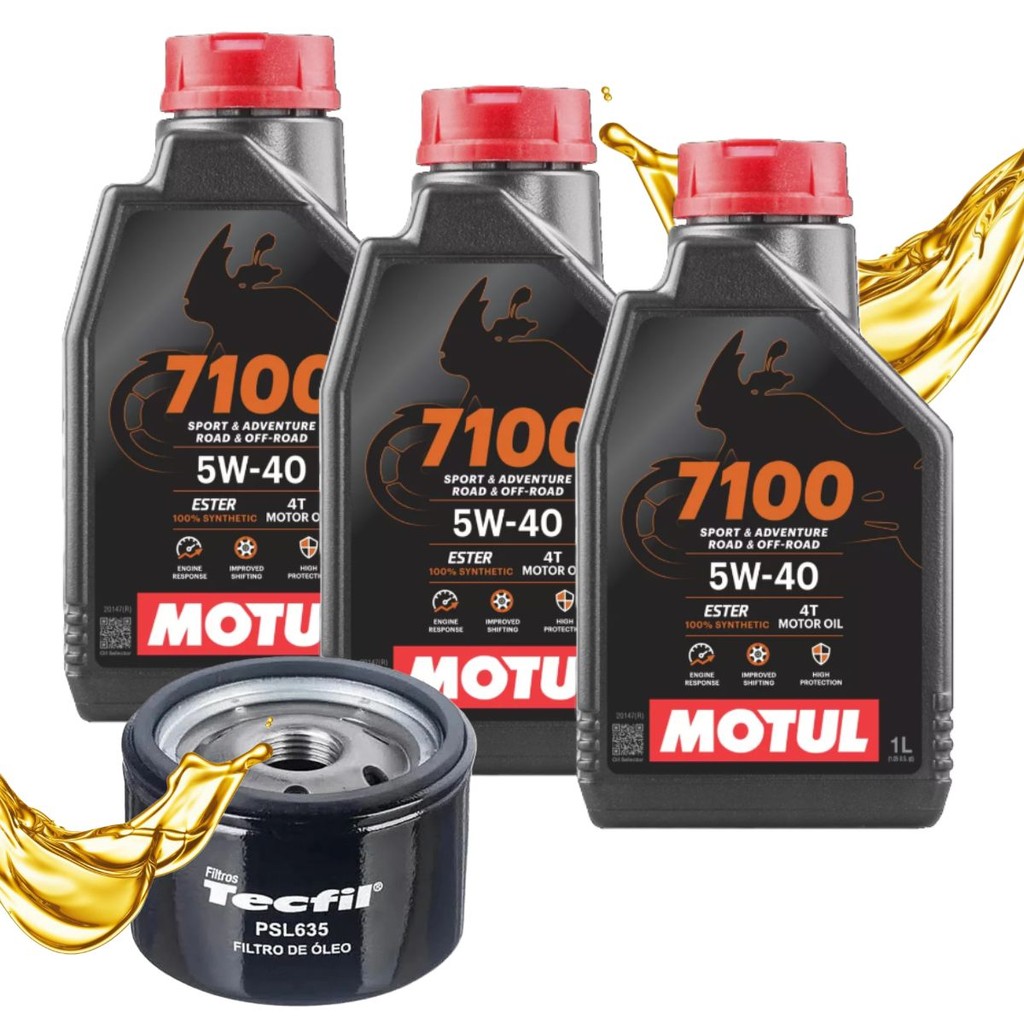 Troca de Óleo P/ Bmw F700 F750 F800 F850 Motul 7100 5w40 3 Litros + Filtro - Oferta na Shopee