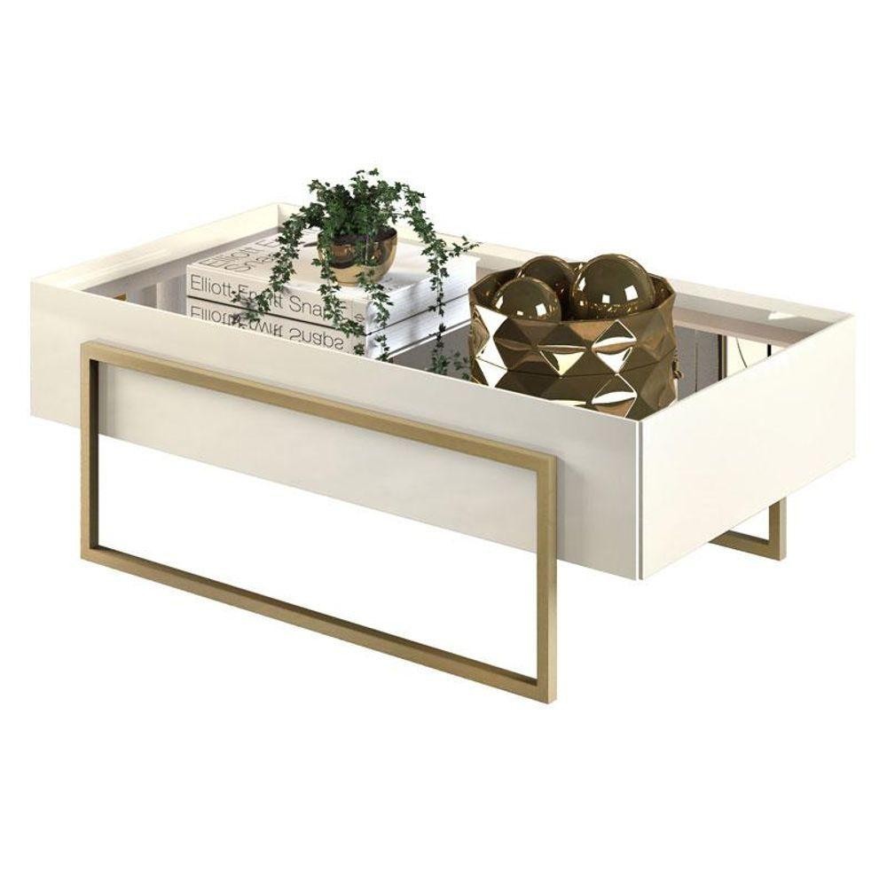 Mesa De Centro Petri Off White - Dj Móveis Mesa De Centro Petri Off White - Dj Móveis - Oferta na Shopee