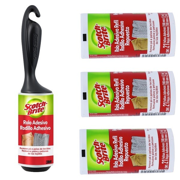 Kit Rolo Adesivo + 3 Refil SCOTCH-BRITE 3M Kit Rolo Adesivo + 3 Refil SCOTCH-BRITE 3M - Oferta na Shopee