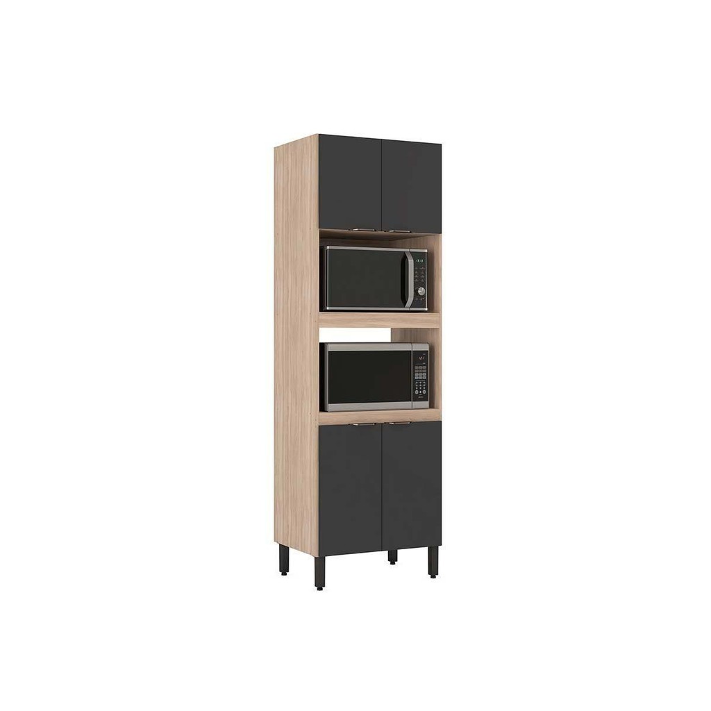 Paneleiro de Cozinha Firenze Torre Quente c/ 4 Portas 70x219 Avena/Grafito - Demóbile Paneleiro de Cozinha Firenze Torre Quente c/ 4 Portas 70x219 Avena/Grafito - Demóbile - Oferta na Shopee