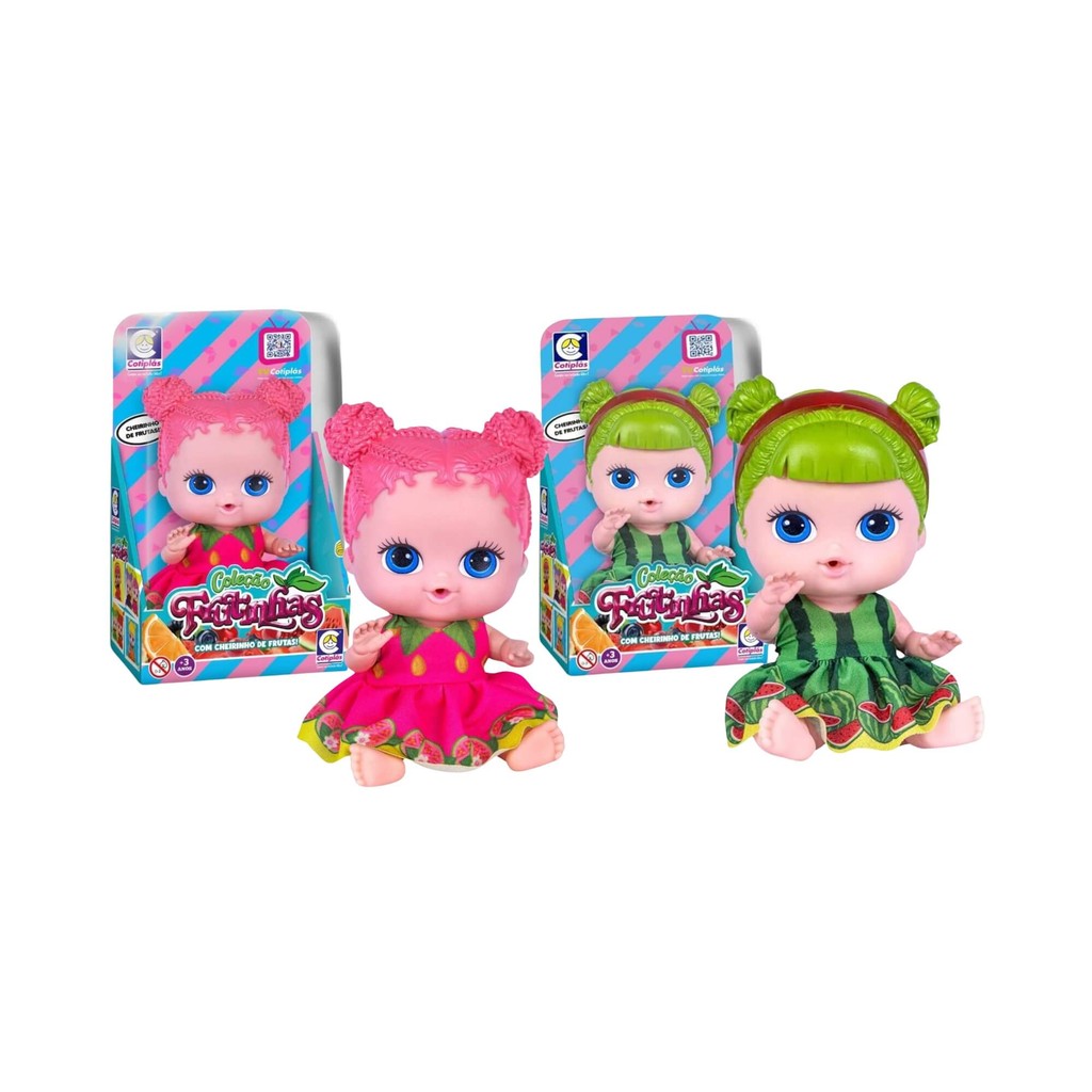 Kit Brinquedo Infantil Bonecas 19cm Coleção Frutinhas Melancia e Goiaba Blister Cotiplás Kit Brinquedo Infantil Bonecas 19cm Coleção Frutinhas Melancia e Goiaba Blister Cotiplás - Oferta na Shopee