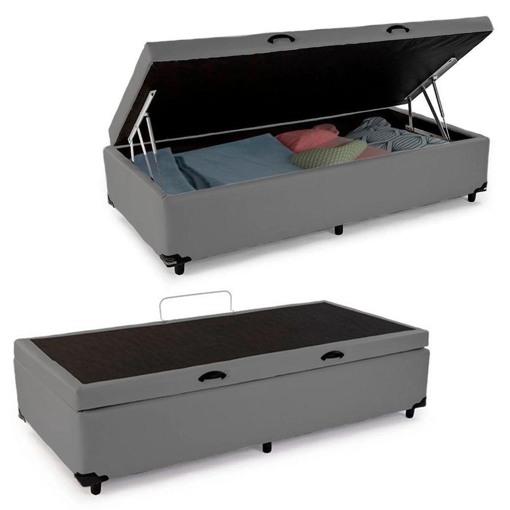 Cama Box Baú Solteiro Sintético Serene Cinza 88x188x44 Cama Box Baú Solteiro Sintético Serene Cinza 88x188x44 - Oferta na Shopee