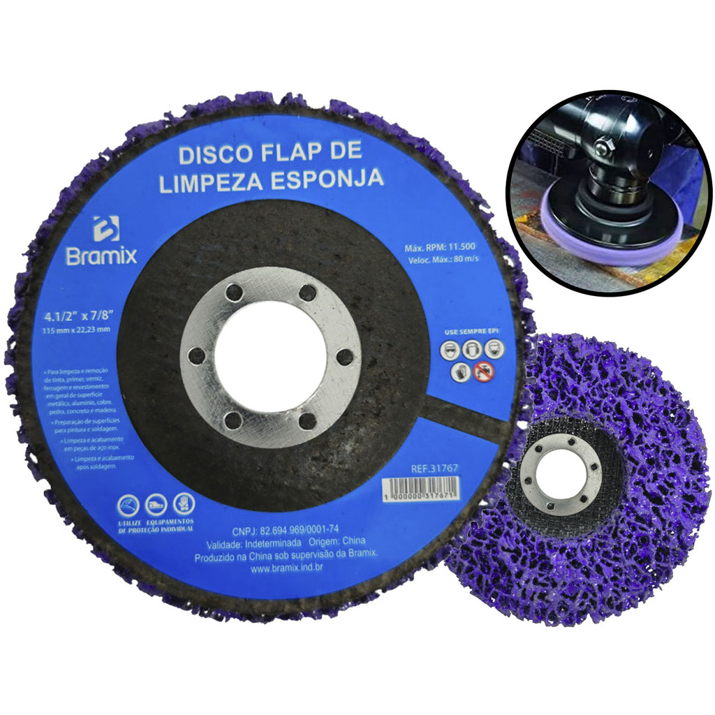Disco Flap Desbaste Limpeza Polidor Removedor De Tinta Verniz Fundo Ferrugem 115mm Bramix Disco Flap Desbaste Limpeza Polidor Removedor De Tinta Verniz Fundo Ferrugem 115mm Bramix - Oferta na Shopee