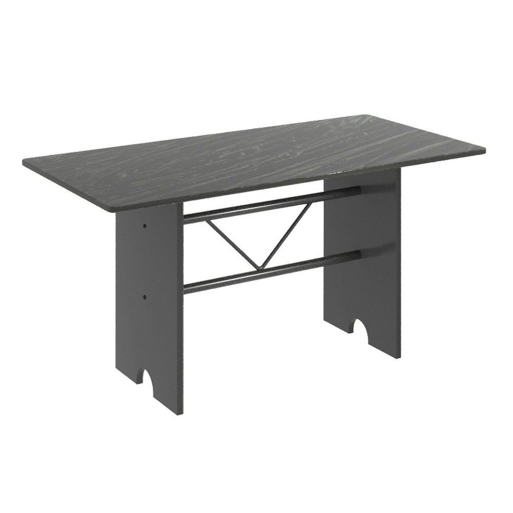 Mesa para Cozinha 140x75cm Tampo Ardósia  Martelado Prata/Indiano - Oferta na Shopee