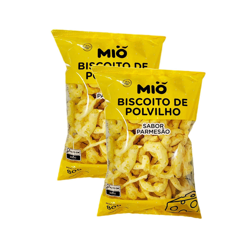 Kit 2 Biscoito Polvilho Mió Parmesão 80g - Oferta na Shopee