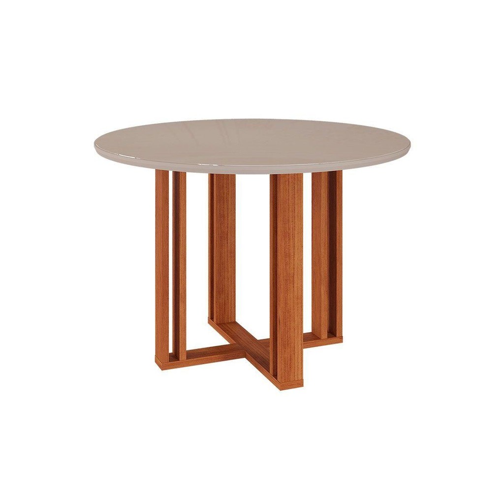 Mesa de Sala Jantar Flora c/Tampo Madeirado c/ Vidro 109X109cm Cinamomo/Off White - Cimol Mesa de Sala Jantar Flora c/Tampo Madeirado c/ Vidro 109X109cm Cinamomo/Off White - Cimol - Oferta na Shopee