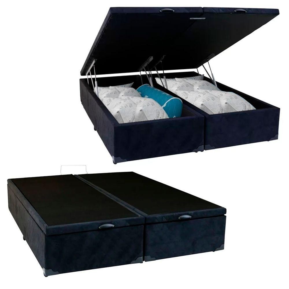Cama Box Baú Casal Bipartido Suede Serene Preto 138x188x44 Cama Box Baú Casal Bipartido Suede Serene Preto 138x188x44 - Oferta na Shopee