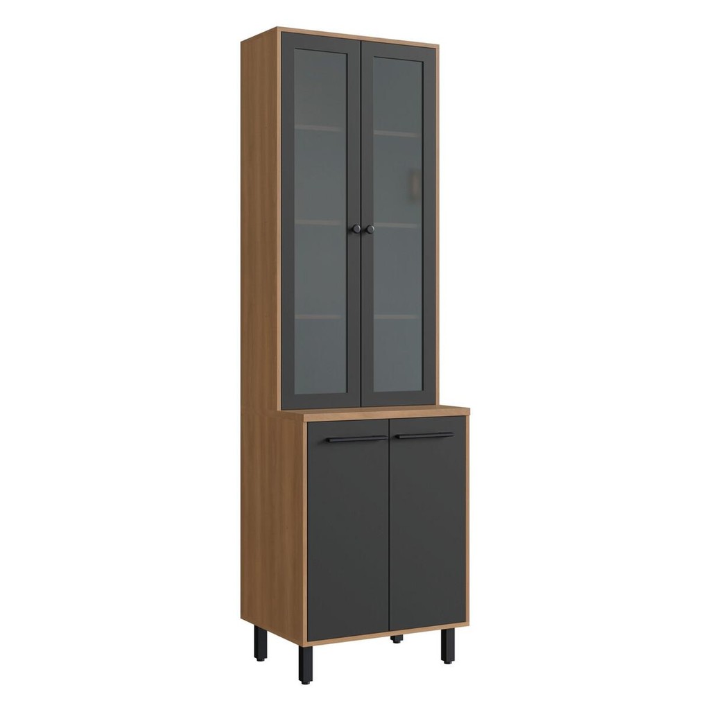 Paneleiro Cristaleira 65cm com Vidros e 4 Portas Havana Multimóveis CR20312 Paneleiro Cristaleira 65cm com Vidros e 4 Portas Havana Multimóveis CR20312 - Oferta na Shopee