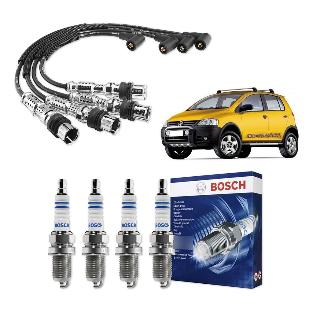 Kit Cabo E Vela de Ignição Original Bosch Volkswagen Crossfox 1.6 8V Total Flex 2008 A 2014 Kit Cabo E Vela de Ignição Original Bosch Volkswagen Crossfox 1.6 8V Total Flex 2008 A 2014 - Oferta na Shopee