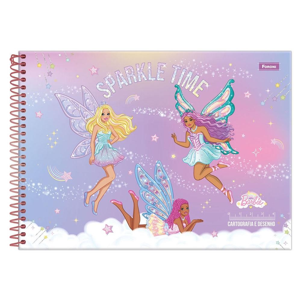 Caderno Cartografia e Desenho Milimetrado 80 Folhas Espiral Barbie Dreamtopia Fadas Foroni - Oferta na Shopee