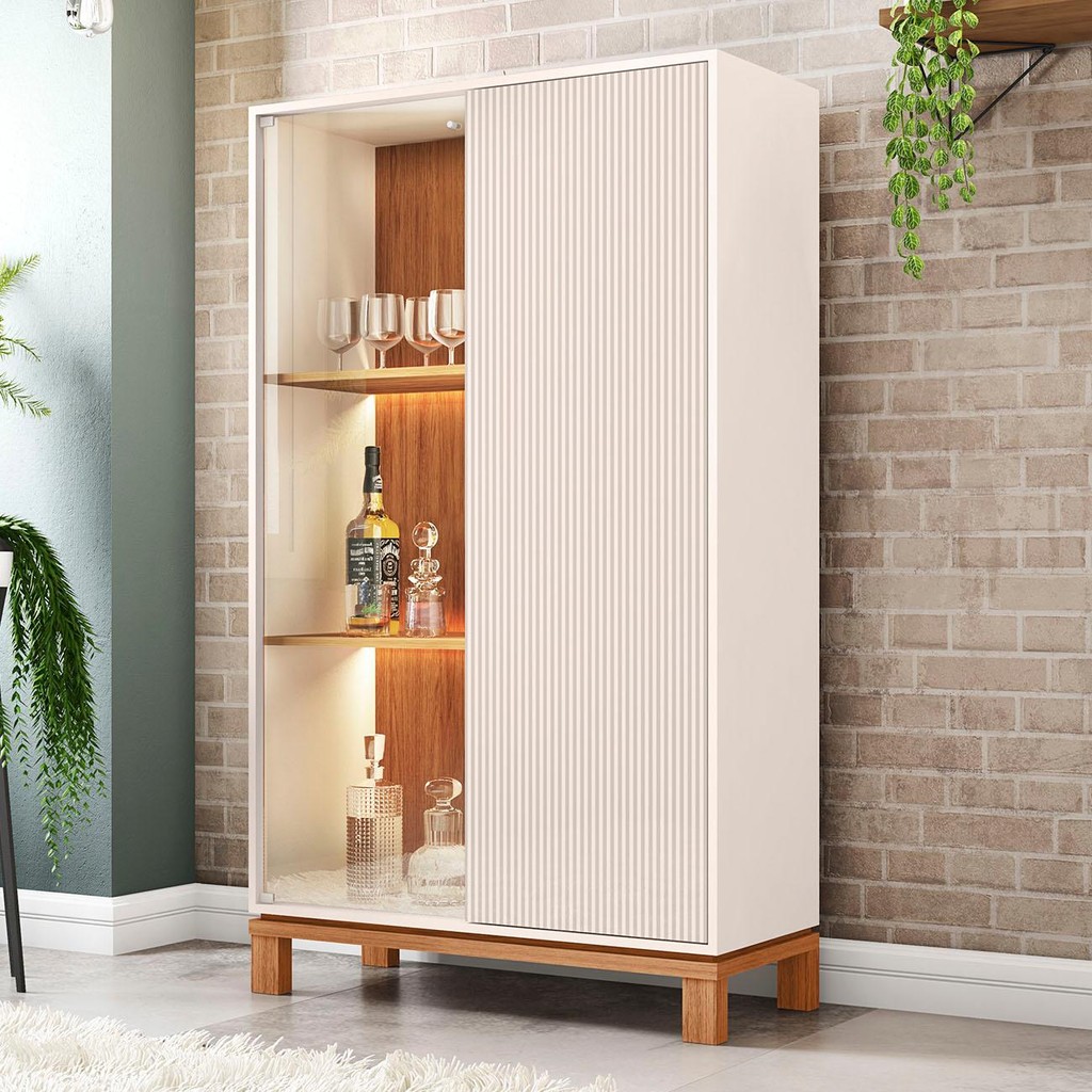 Cristaleira Porta de Vidro Com LED 90cm Lucca Off/Freijó C01 - Mpozenato Cristaleira Porta de Vidro Com LED 90cm Lucca Off/Freijó C01 - Mpozenato - Oferta na Shopee