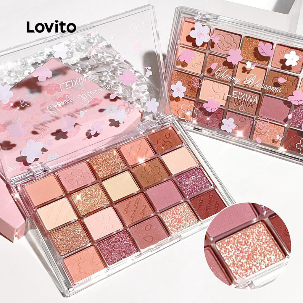 Lovito Paleta De Sombras Casuais Lisas De 20 Cores Com Brilho Fino Para Mulheres LCS09061 - Oferta na Shopee