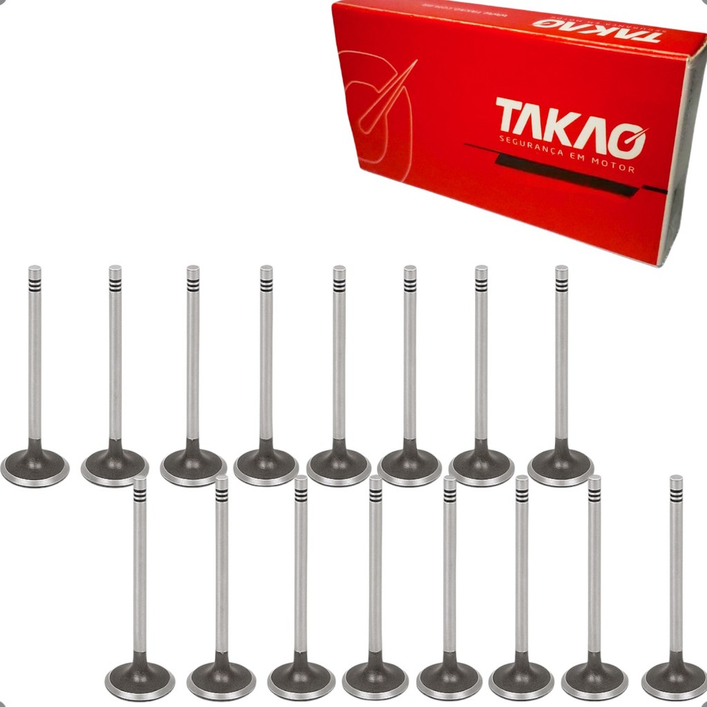 Kit 16 Válvulas Admissão e Escape Clio Sandero Logan Kangoo March Versa 206 1.0 16v D4D Kit 16 Válvulas Admissão e Escape Clio Sandero Logan Kangoo March Versa 206 1.0 16v D4D - Oferta na Shopee