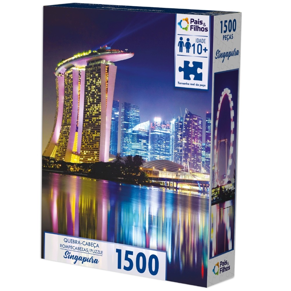 QUEBRA CABEÇA SINGAPURA 1500 PEÇAS PAIS E FILHOS PUZZLE PONTO TURÍSTICO ÁSIA MARINA BAY SANDS PRÉDIO - Oferta na Shopee