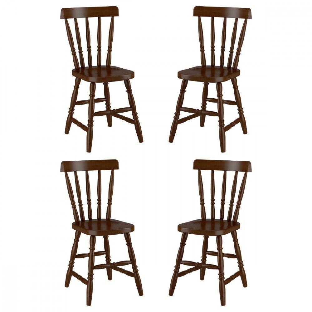 Conjunto 4 Cadeiras Madeira Eucalipto Castanho Piratini Castanho Conjunto 4 Cadeiras Madeira Eucalipto Castanho Piratini Castanho - Oferta na Shopee