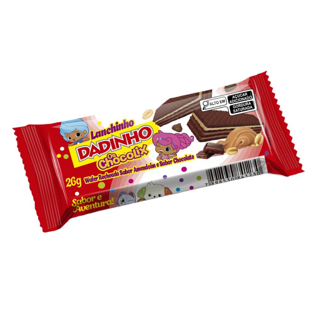 Biscoito Wafer Dadinho Os Chocolix Sabor Amendoim e Chocolate 26g - Oferta na Shopee