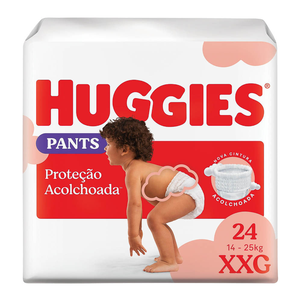 Fralda Huggies Supreme Care Pants Roupinha Proteção Acolchoada Tamanho XXG Pacote Mega 24 Unidades Descartáveis - Oferta na Shopee
