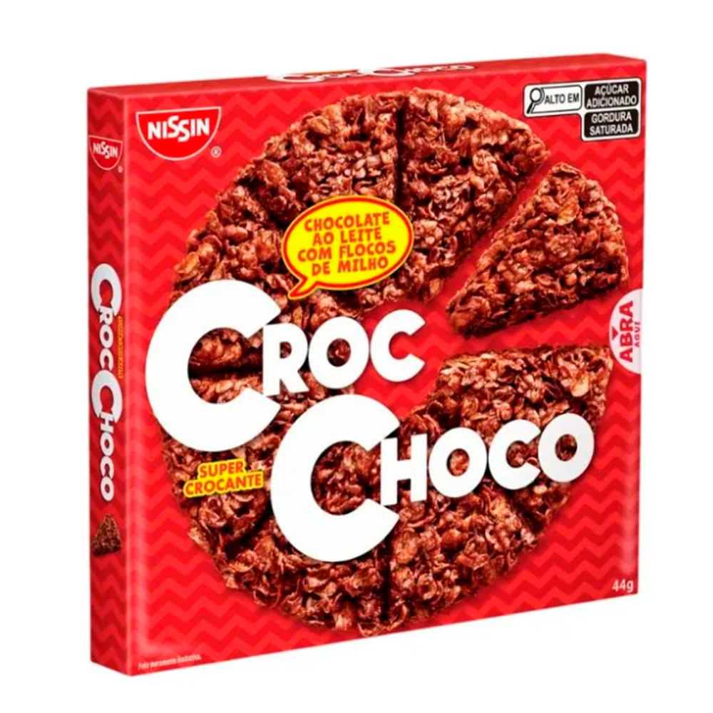 Chocolate Croc Choco Nissin ao Leite com Flocos de Milho 44g - Oferta na Shopee
