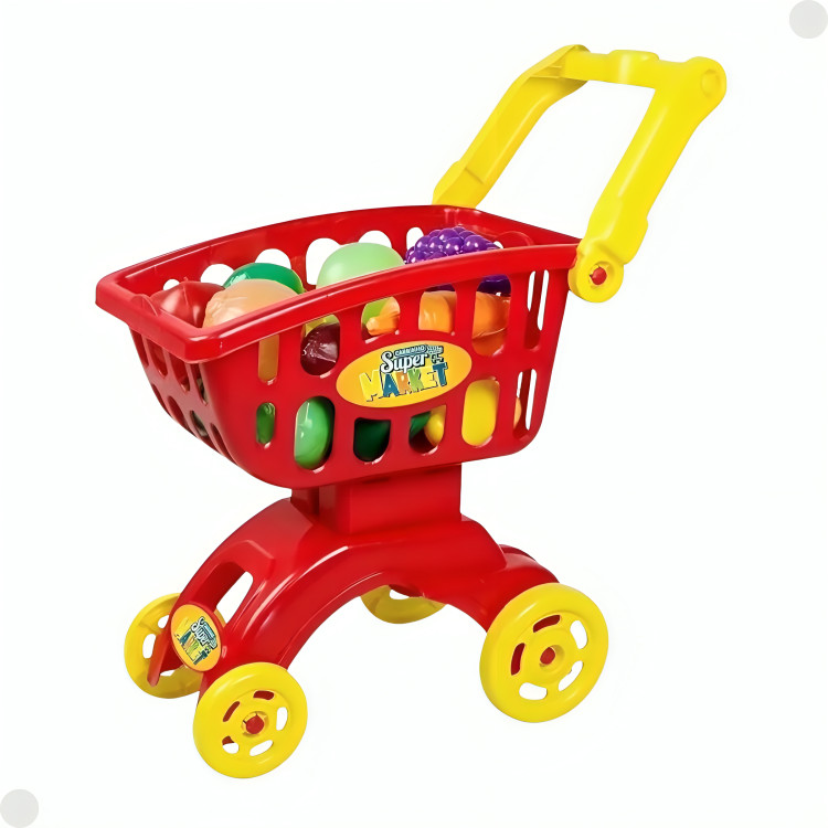 Brinquedo Carrinho Infantil De Compras Super Market Com Frutas 870-3 - Braskit Brinquedo Carrinho Infantil De Compras Super Market Com Frutas 870-3 - Braskit - Oferta na Shopee
