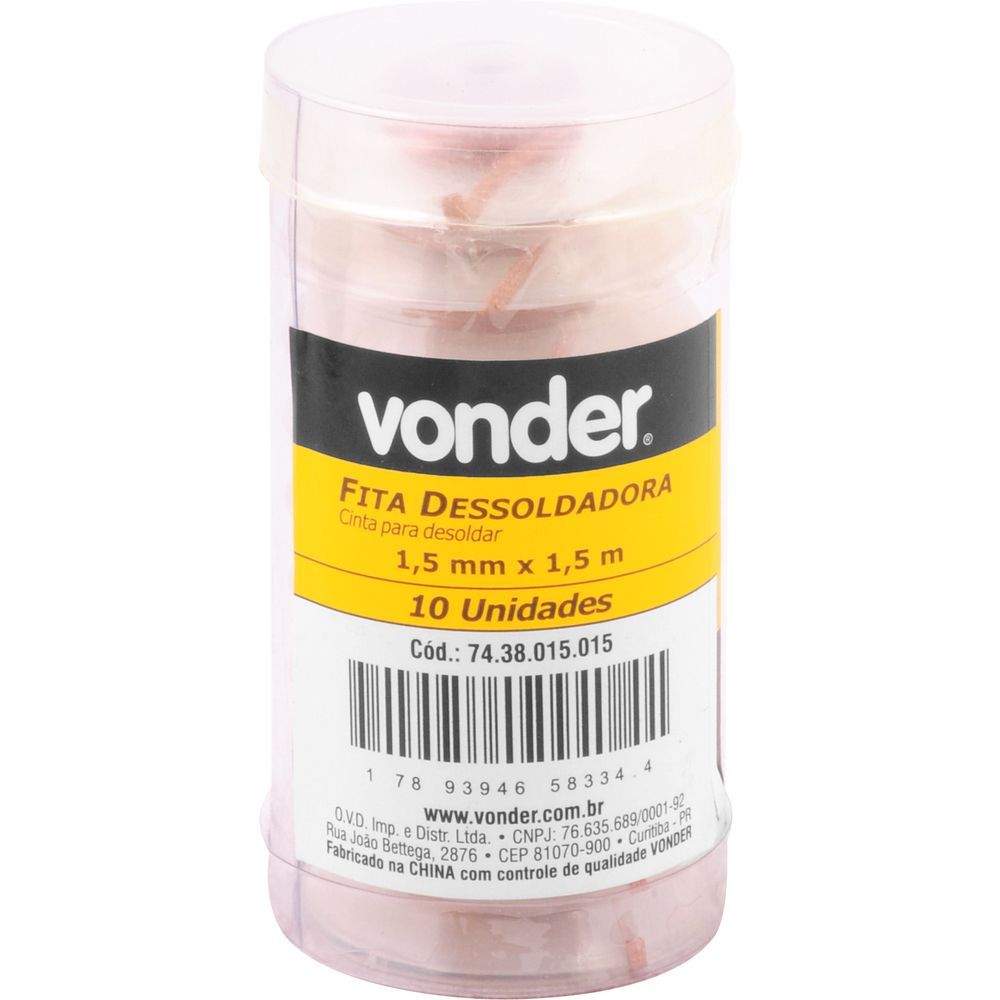 Fita/Malha Dessoldadora 1,5mm X 1,5M Vonder Fita/Malha Dessoldadora 1