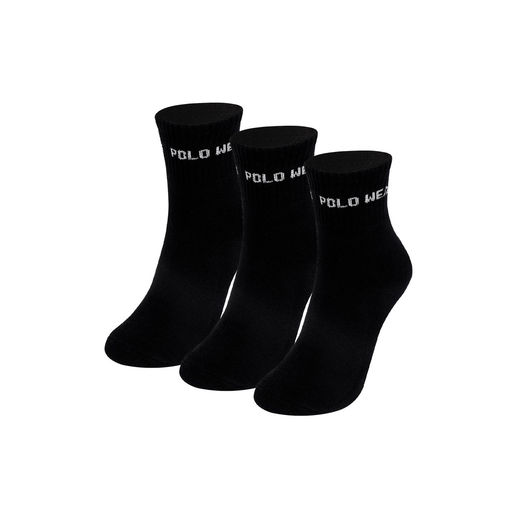 Kit 3 Pares de Meias Femininas Cano Alto Polo Wear Preto - Oferta na Shopee