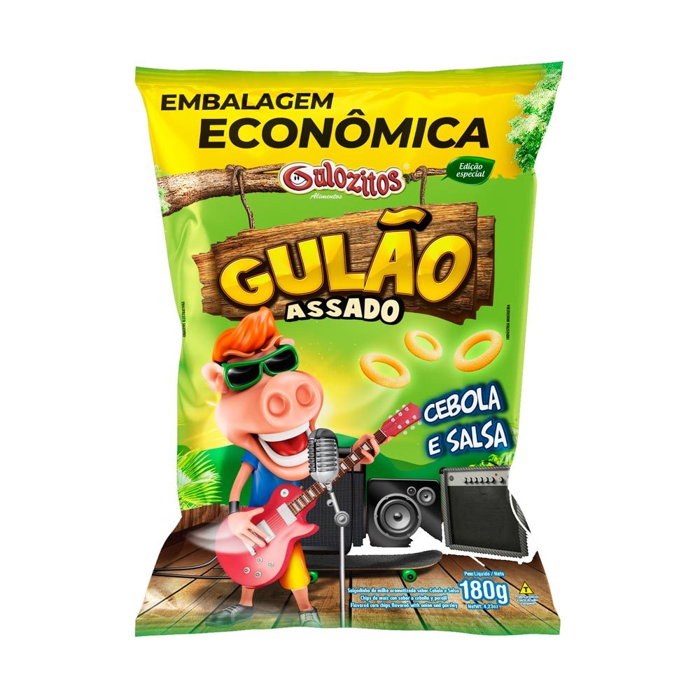 Salgadinho Gulão Assado Cebola e Salsa 180g Embalagem Econômica - Oferta na Shopee