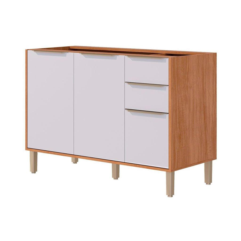 Balcão de Cozinha Esplêndida c/ 3 Portas e 2 Gavetas s/Tampo 120cm Cinamomo/Off White - MGM Balcão de Cozinha Esplêndida c/ 3 Portas e 2 Gavetas s/Tampo 120cm Cinamomo/Off White - MGM - Oferta na Shopee