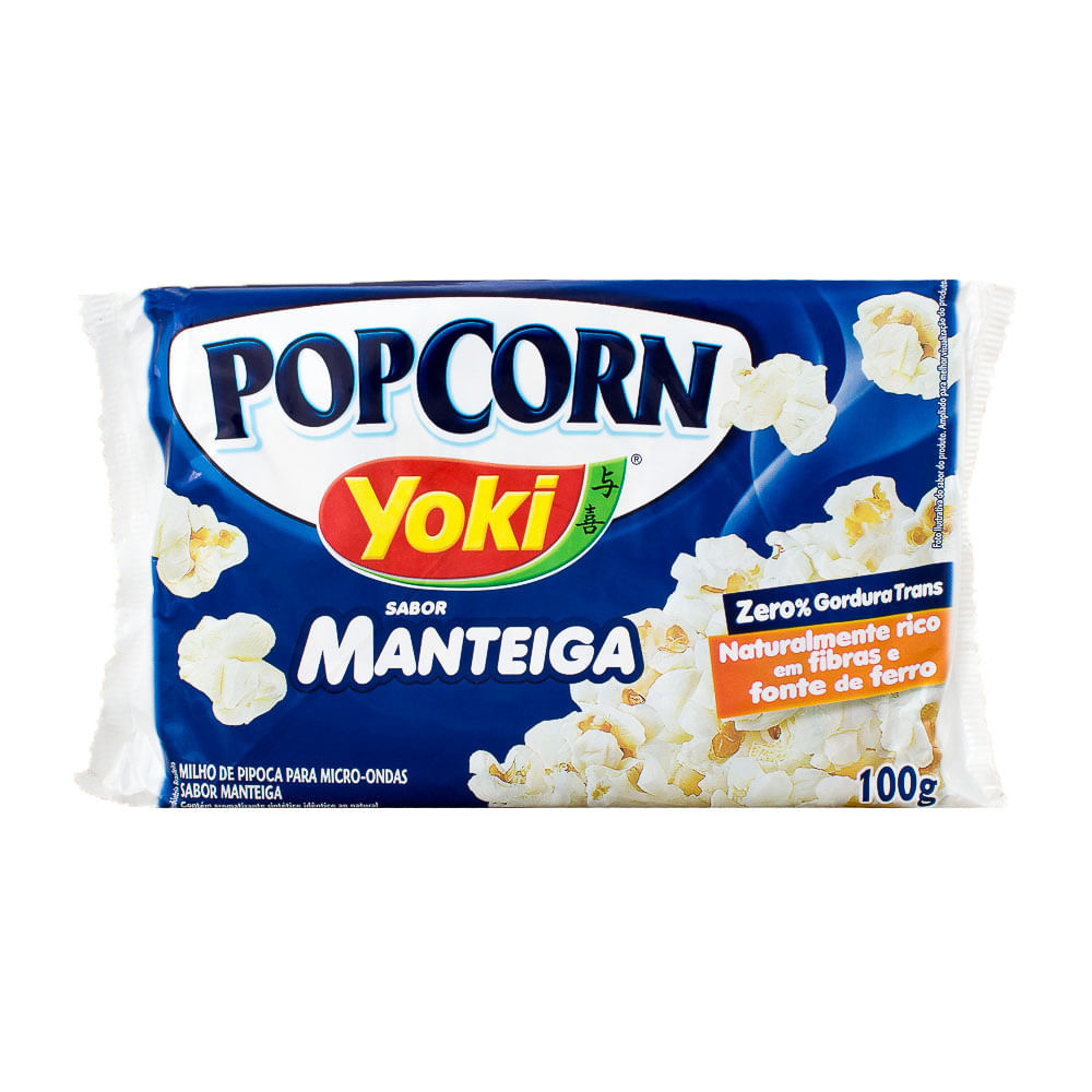 Pipoca para Microondas Popcorn Yoki Manteiga 0% Gordura Transgênicas