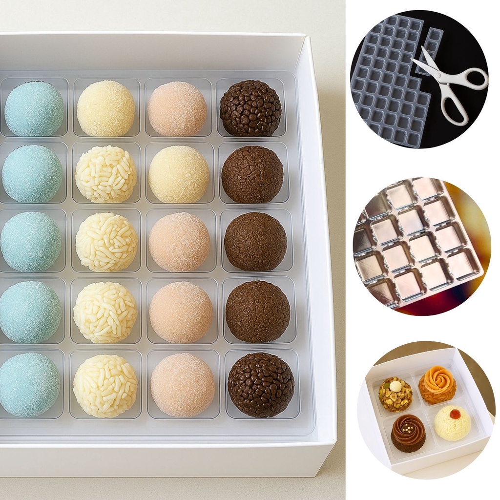 10 PLACA 25 BERÇO PARA DOCES E BRIGADEIROS C/ 25 CAVIDADES BWB 14010 - Oferta na Shopee