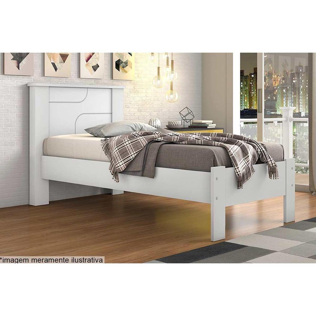 Cama Solteiro Pérola Branco - Conquista Cama Solteiro Pérola Branco - Conquista - Oferta na Shopee