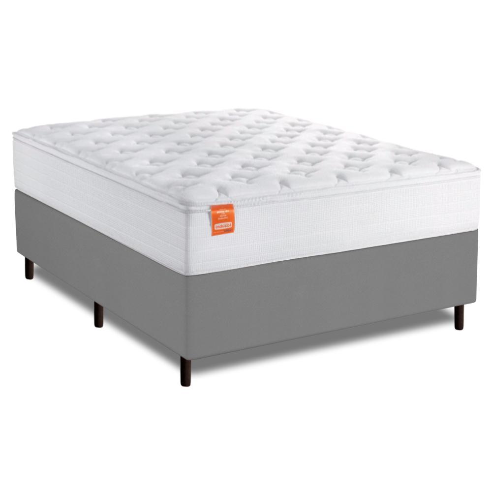Cama Box Colchão Casal Molas Ensacadas Real 138x188x65cm Branco / Cinza Inducol - Suporta até 130kg por Pessoa Cama Box Colchão Casal Molas Ensacadas Real 138x188x65cm Branco / Cinza Inducol - Suporta até 130kg por Pessoa - Oferta na Shopee