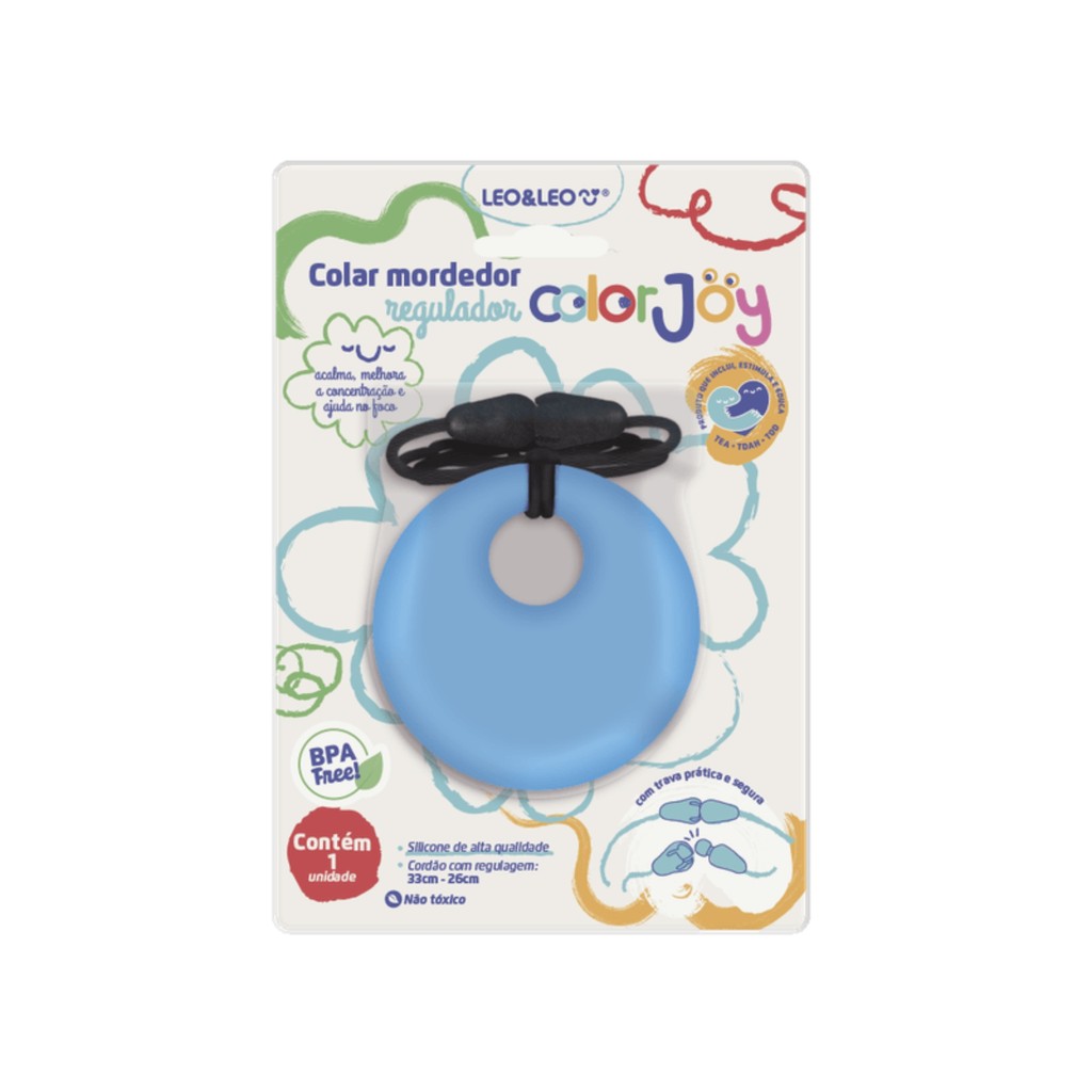 Colar Mordedor Sensorial Color Joy Cores Sortidas Leo&Leo Leonora - 10280 - Oferta na Shopee