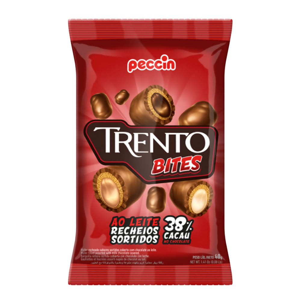 Chocolate Trento Bites Ao Leite 40g - Oferta na Shopee