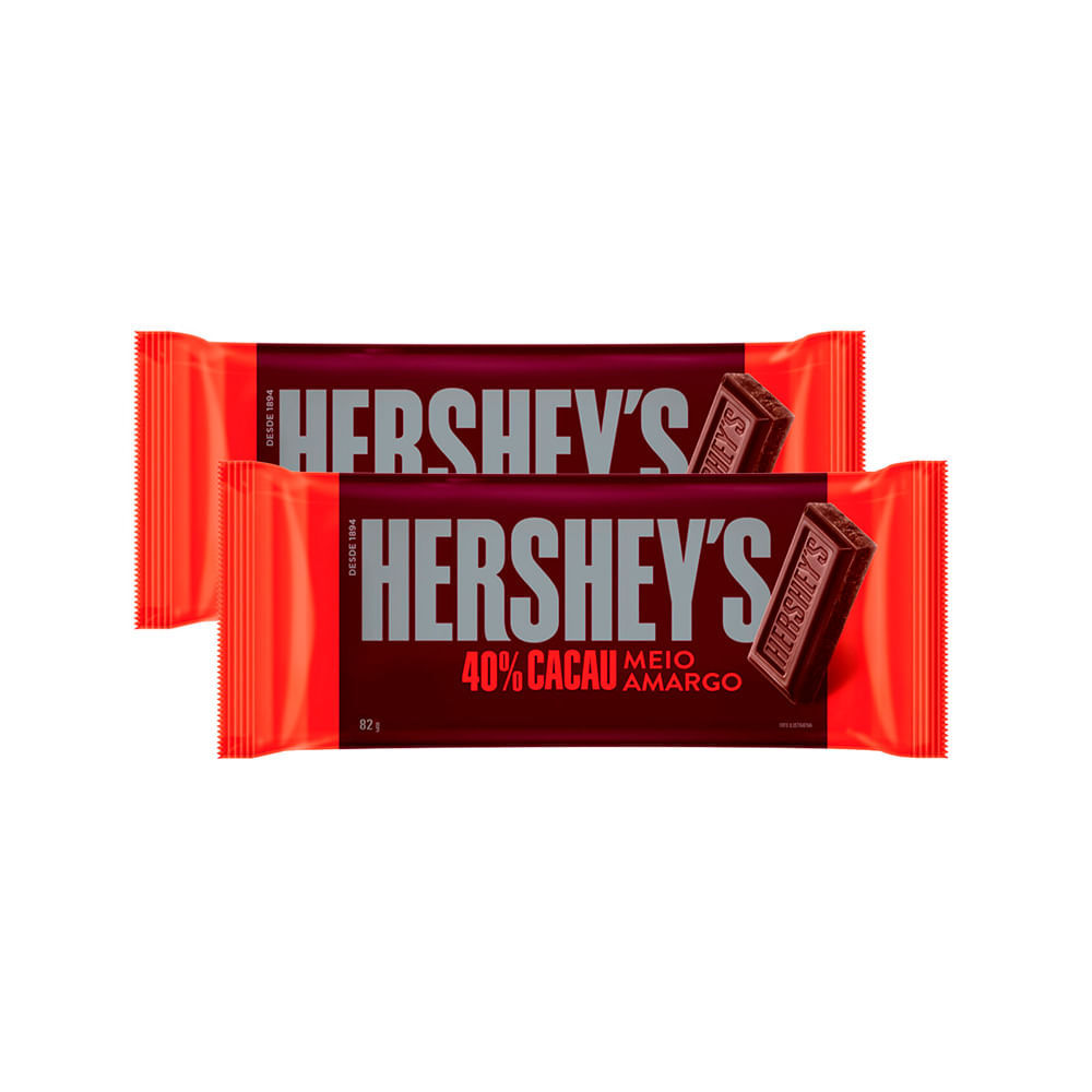 Kit 2 Chocolate Hershey's Meio Amargo 82g - Oferta na Shopee