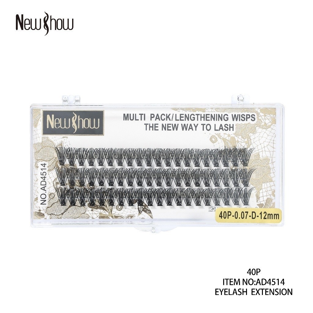 New Show Cílios Tufos Sem Nó 12P/20P/30P/40P-0.10-D Extensão de Cilios Alongamento/PACOTE MÚLTIPLO - Oferta na Shopee